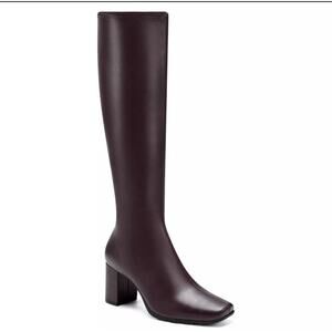 Aerosoles Women Micah Stretch Knee High Boots Size US 7 WW Wide Calf Brown Wide